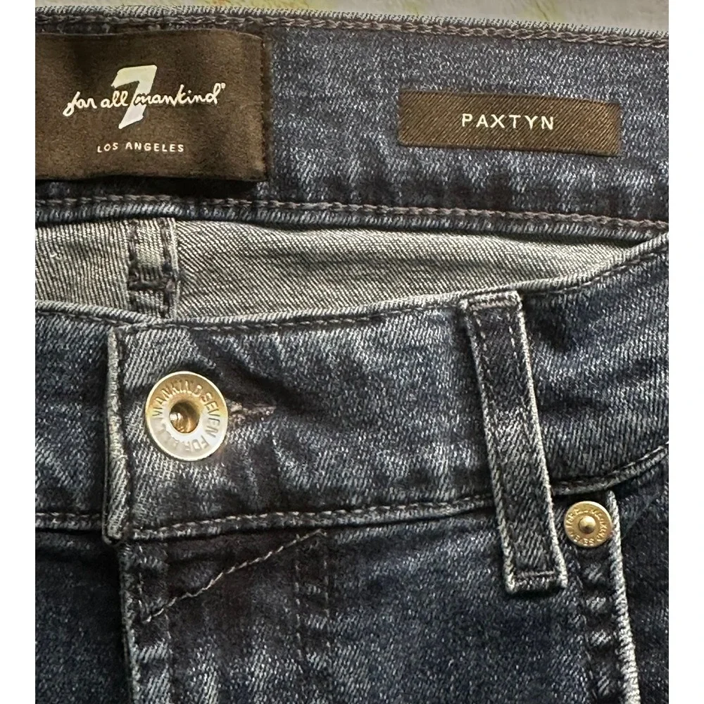 7 For All Mankind Paxtyn Jeans Mens 34x29 Blue Skinny Stretch Denim